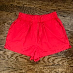 DAILY DRILLS red poplin shorts!